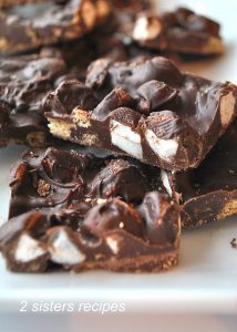S'mores Dark Chocolate Bark by 2sistersrecipes.com