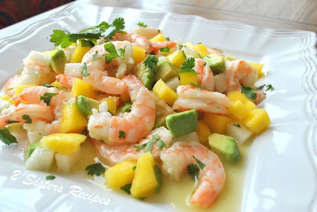 Zesty Lemon Shrimp and Mango Salad by 2sistersrecipes.com 