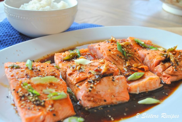 Pan Seared Salmon with Teriyaki Ginger Sauce by 2sistersrecipes.com