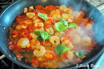 Spaghetti with Shrimp Marinara by 2sistersrecipes.com