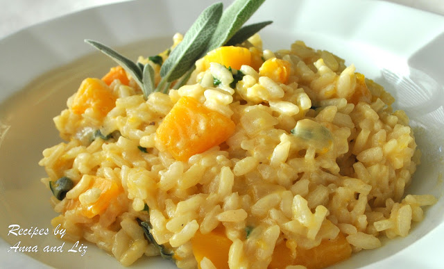 Butternut Squash Risotto with Sage and Cheese by 2sistersrecipes.com