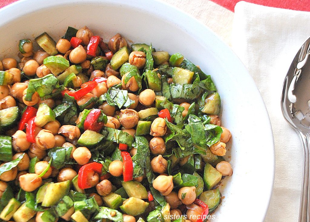 Chickpea Salad by 2sistersrecipes.com 