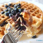 Light & Fluffy Lemon Blueberry Waffles by 2sistersrecipes.com