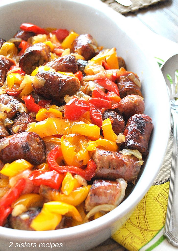 Sicilian Sausage and Peppers by 2sistersrecipes.com 