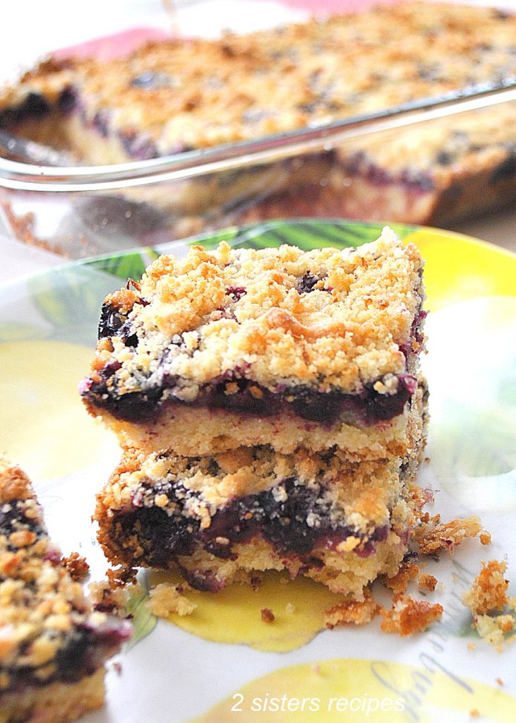 Lemon Blueberry Crumble Bars by 2sistersrecipes.com 