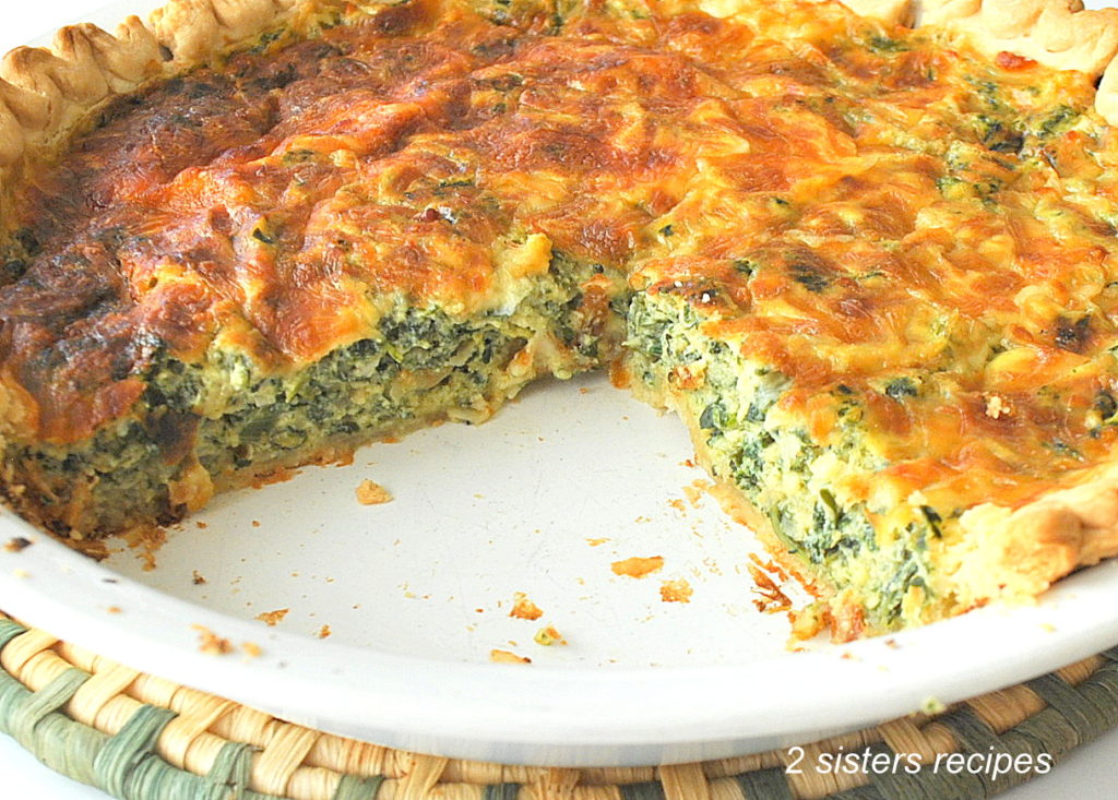 Spinach and Kale Quiche by 2sistersrecipes.com 