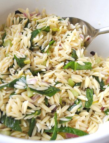 Best Orzo Salad with Spinach by 2sistersrecipes.com