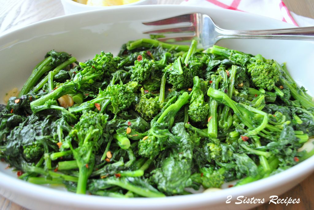 Broccoli Rabe Steamed and Sauteed by 2sistersrecipes.com 