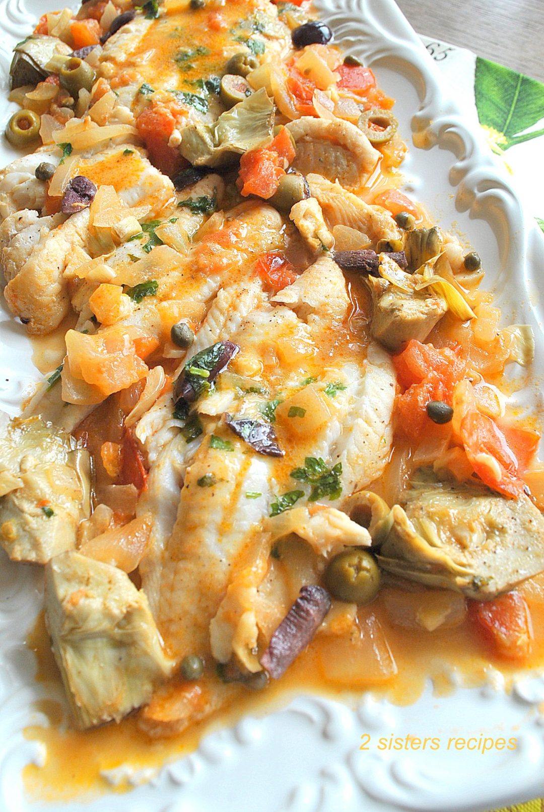 Dover Sole Livornese by 2sistersrecipes.com