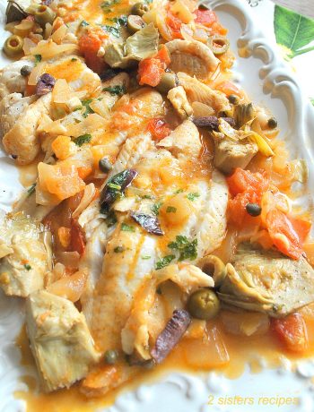 Dover Sole Livornese by 2sistersrecipes.com