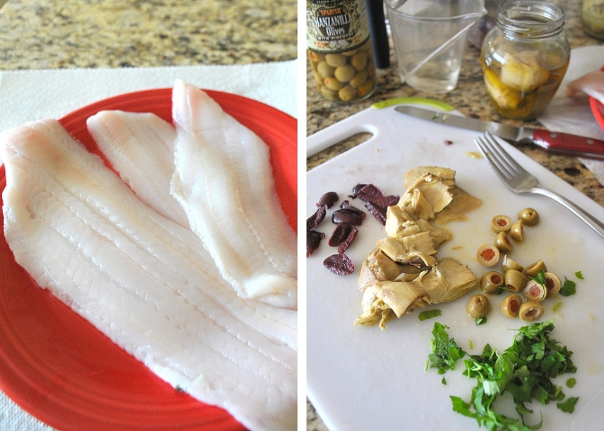 Photos of the ingredients for dover sole Livornese. by 2sistersrecipes.com 