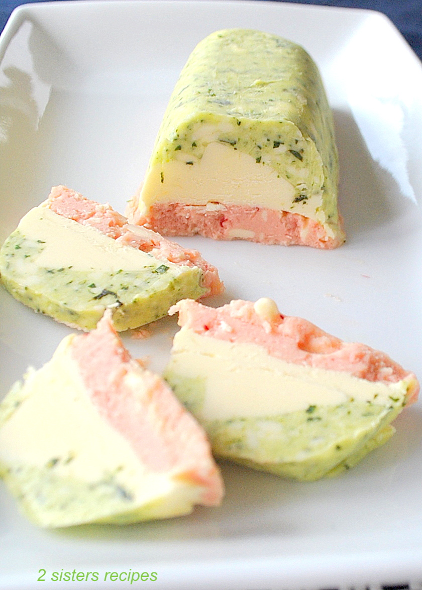 Tri-Color Butter Terrine by 2sistersrecipes.com