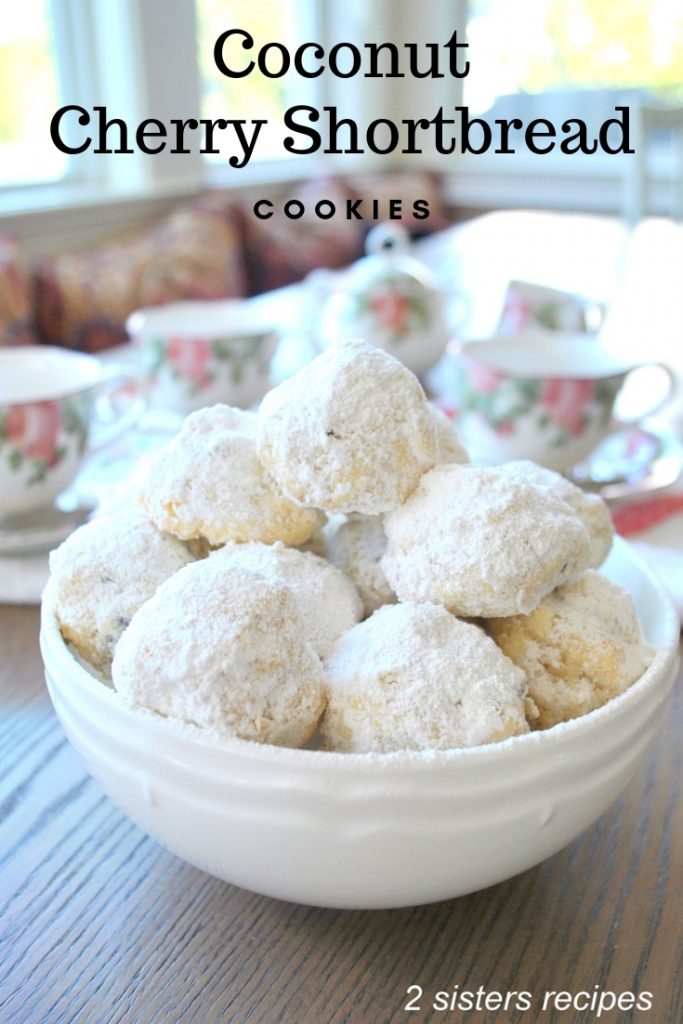 Coconut Cherry Shortbread Cookies by 2sistersrecipes.com 