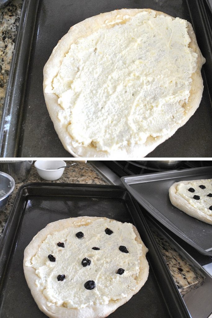 White Pizza with Dried Cherries by 2sistersrecipes.com