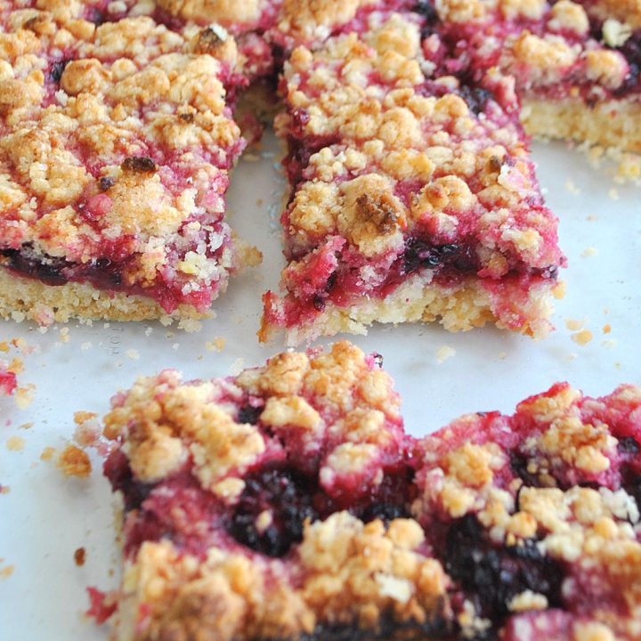 Blackberry Lemon Crumble Bars by 2sistesrecipes.com