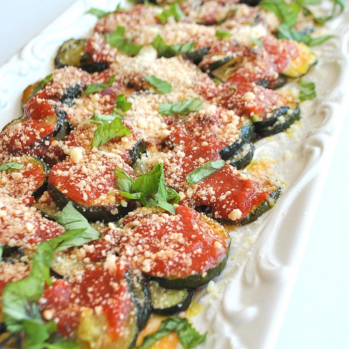 Roasted Zucchini Parmesan Lightened!