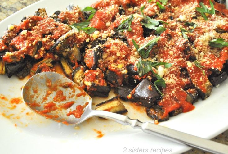 Roasted Eggplant Parm - Lightened! by 2sistersrecipes.com