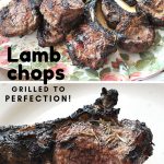 A few lamb chops gilled served on a platter.