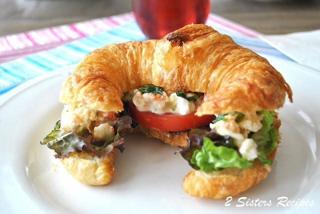 Shrimp Salad with Cajun Mayo on Toasted Croissant by 2sistersrecipes.com