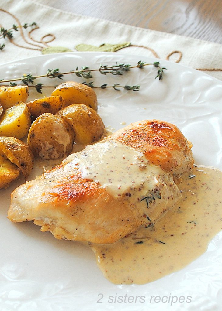 Chicken with Dijon Wine Cream Sauce by 2sistersrecipes.com 