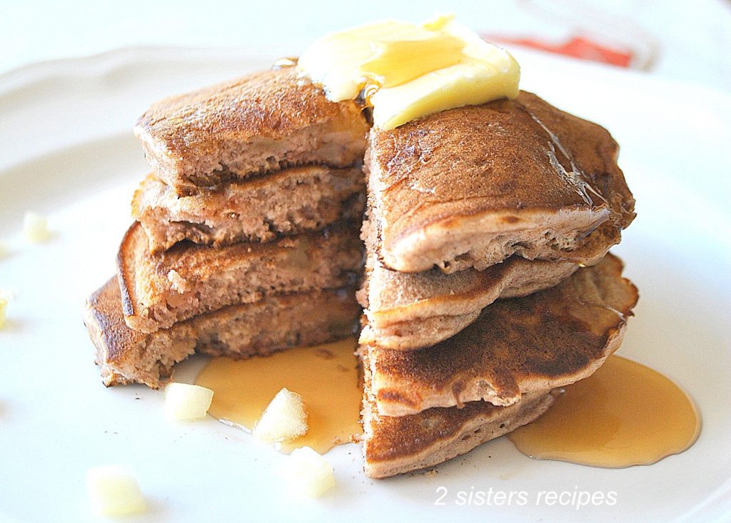 Apple Cinnamon Pancakes by 2sistersrecipes.com 