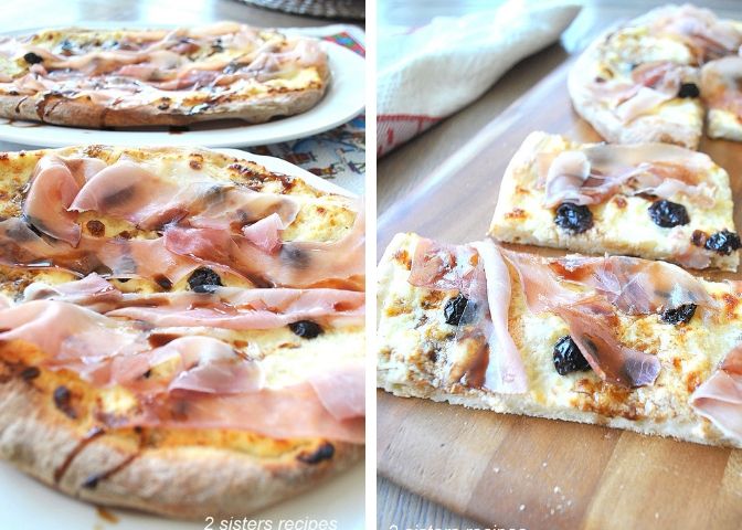 White Pizza with Dried Cherries by 2sistersrecipes.com 