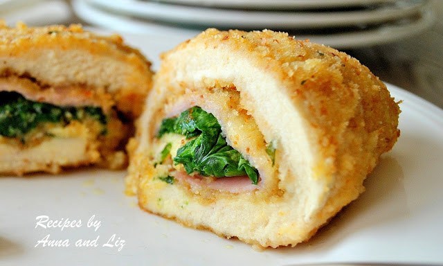 Chicken Rollatini with Ham and Cheese by 2sistersrecipes.com 
