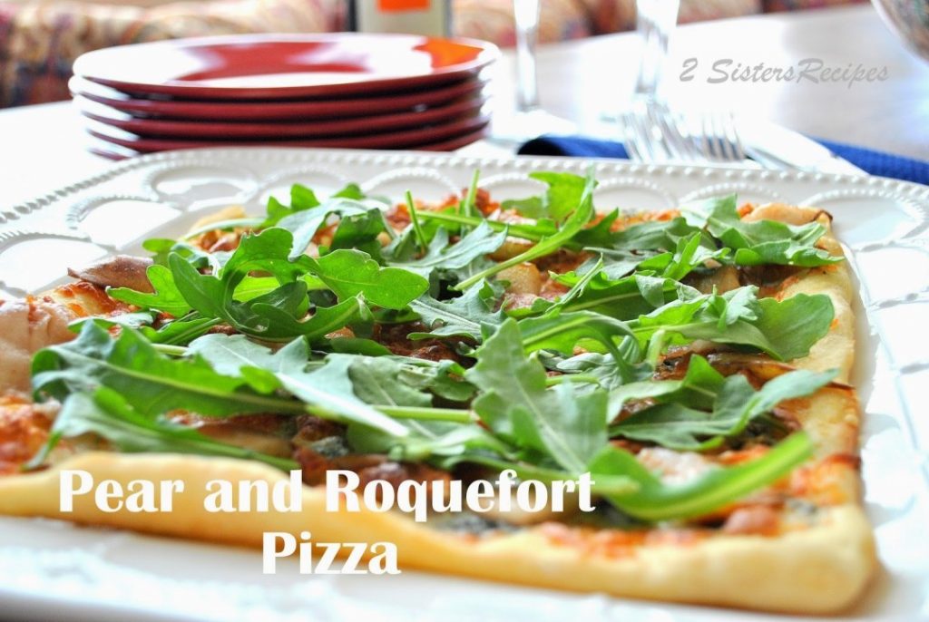 Pear and Roquefort Pizza by 2sistersrecipes.com 