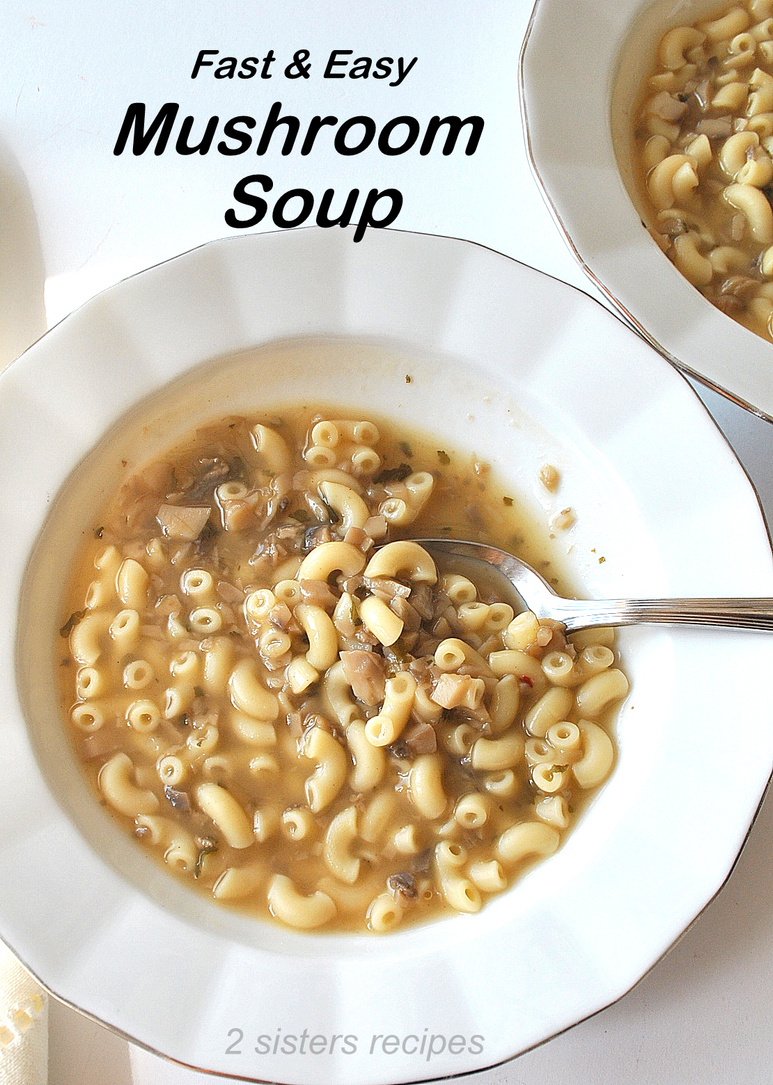 Fast & Easy Mushroom Soup - 2 Sisters Recipes by Anna and Liz