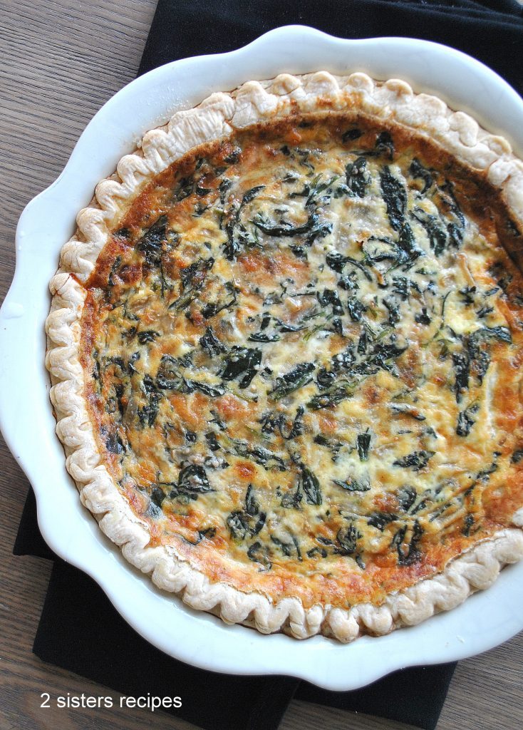 Spinach and Parmesan Quiche by 2sistersrecipes.com 