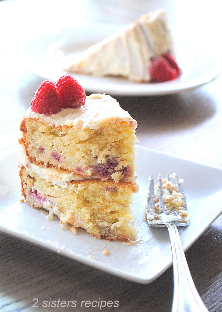 Bakery-Style Lemon Raspberry Cake by 2sistersrecipes.com 