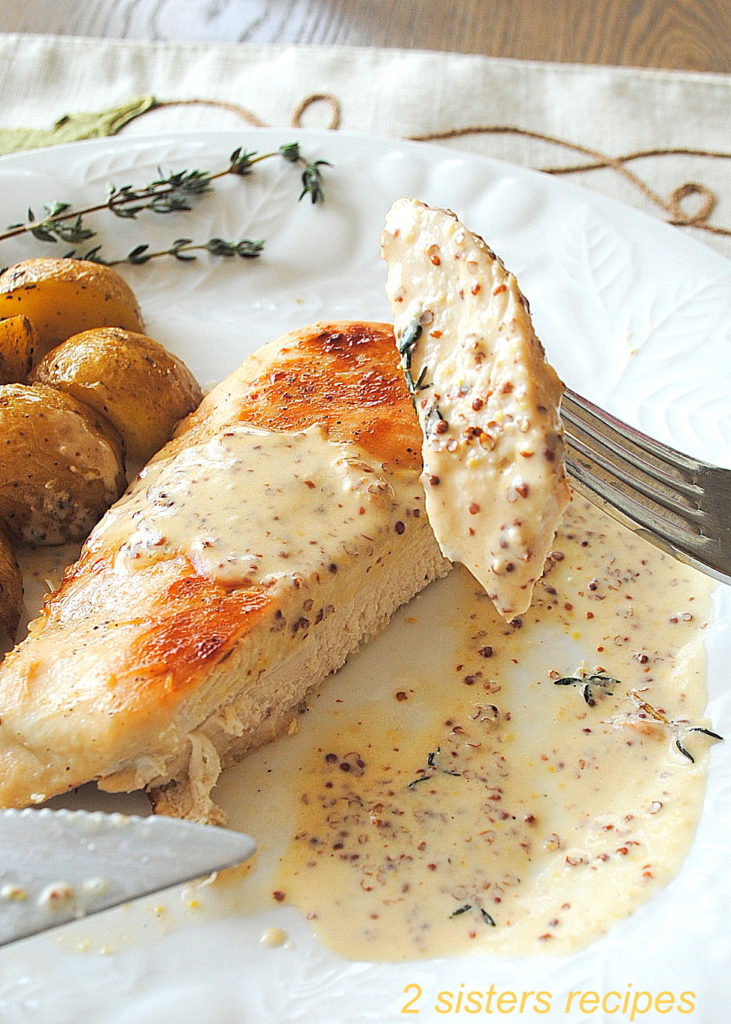 Chicken with Dijon Wine Cream Sauce by 2sistersrecipes.com