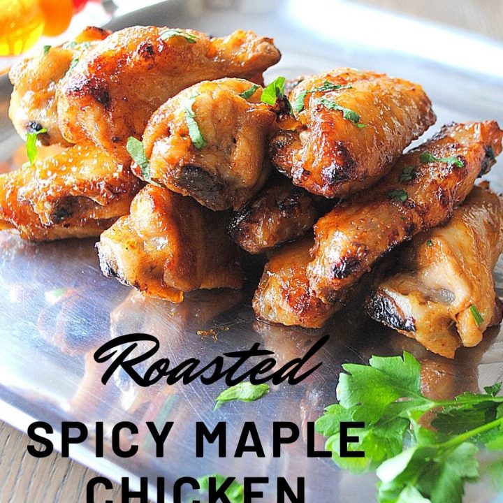 Roasted Spicy Maple Chicken Wings by 2sistersrecipes.com