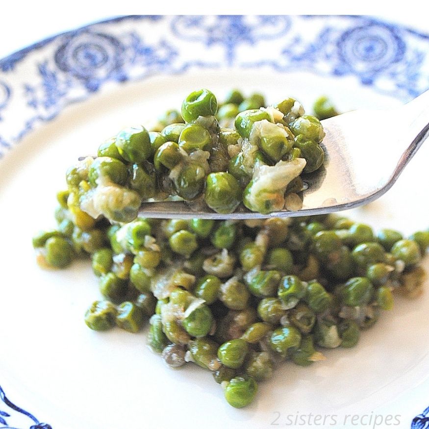 Sweet Garden Peas with Onions and Capers by 2sistersrecipes.com