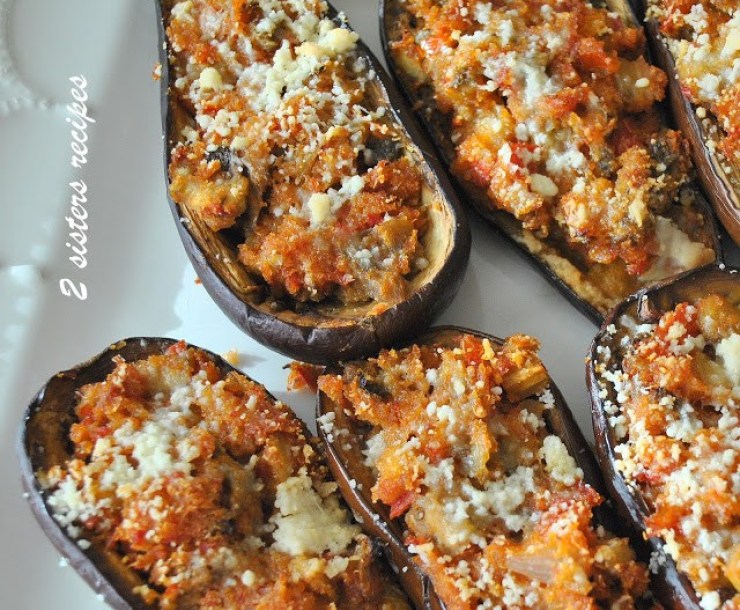 Easy Stuffed Mini Eggplants by 2sistersrecipes.com 