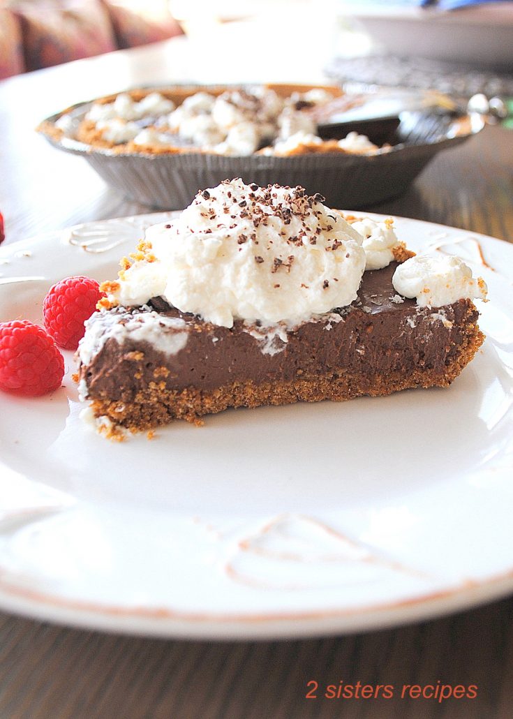 Silky Chocolate Cream Pie by 2sistersrecipes.com