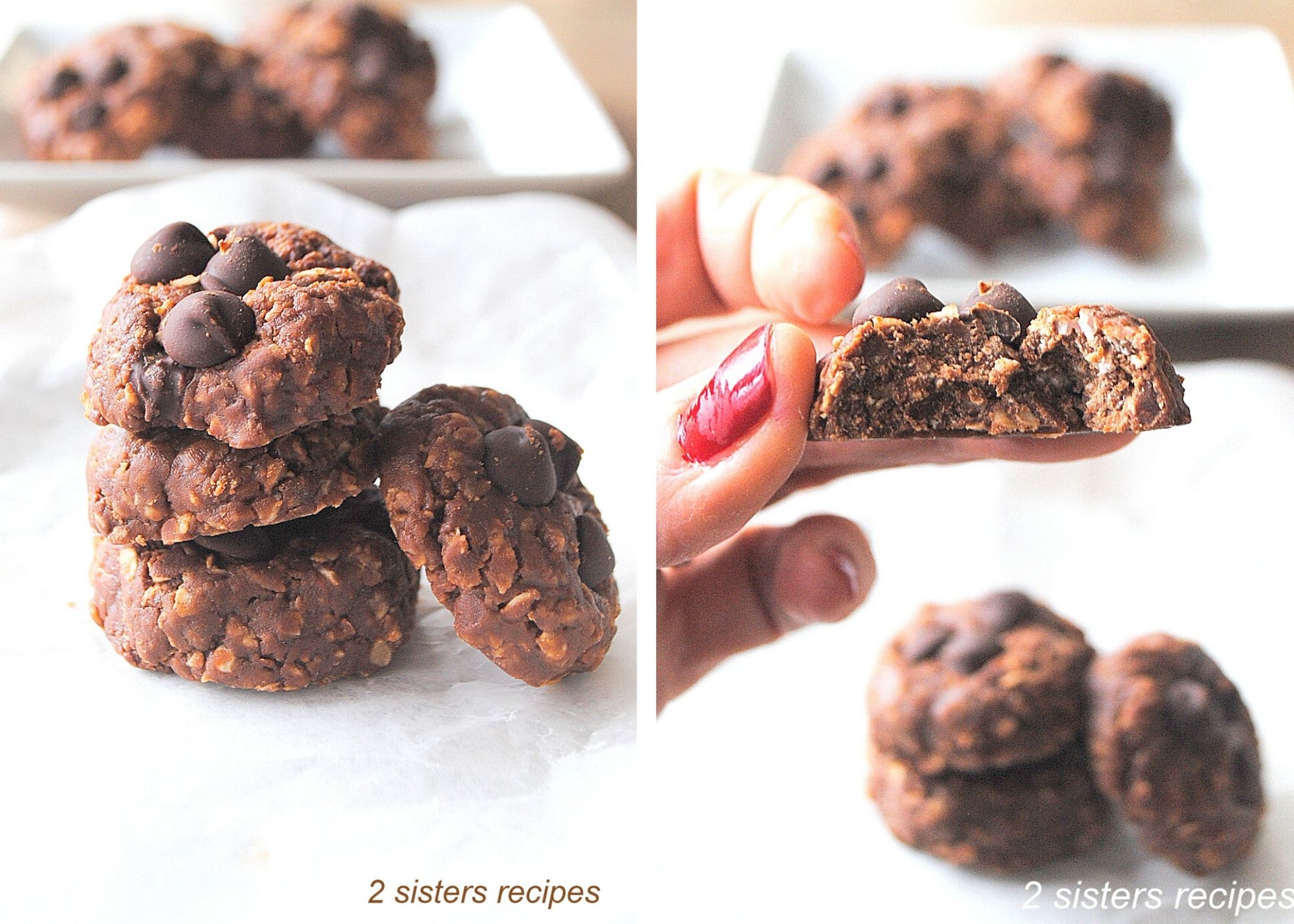 A pile of chocolate chip cookies and one cookie with a bite into it.