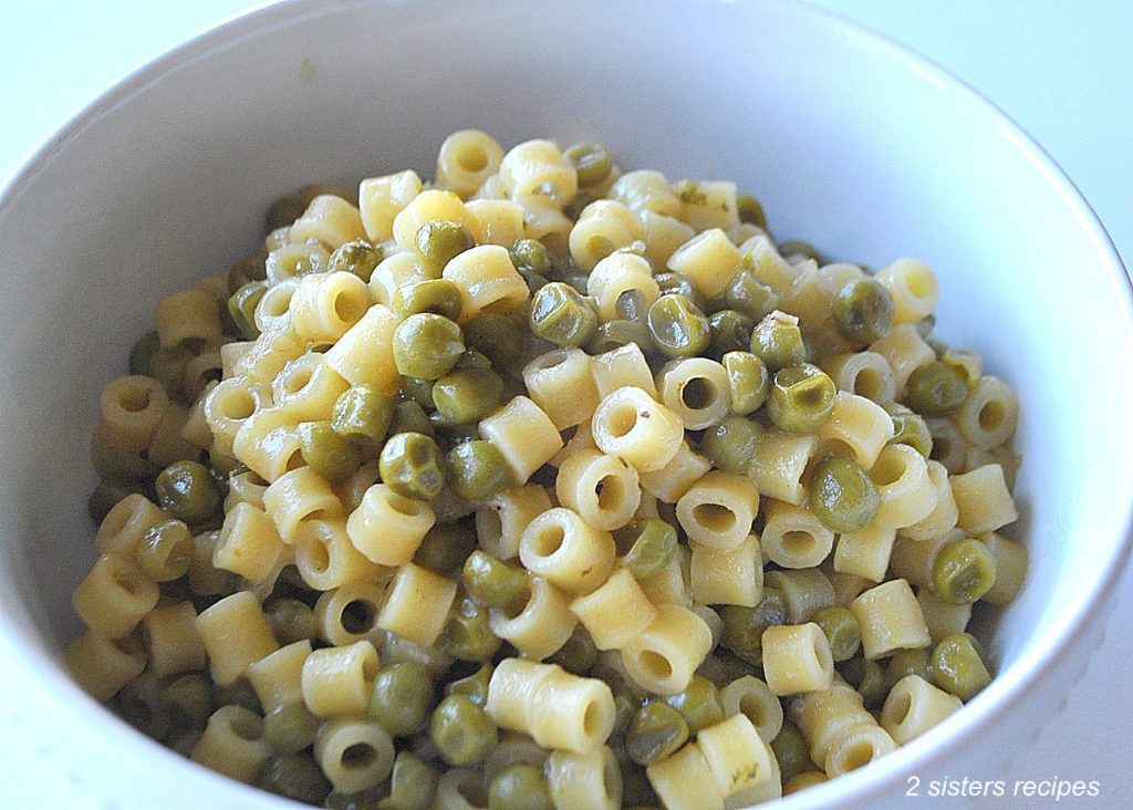 Pasta with Baby Peas by 2sistersrecipes.com 