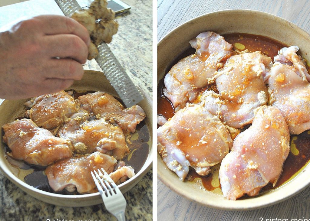 Chicken Thighs with Ginger Honey & Mustard by 2sistersrecipes.com 