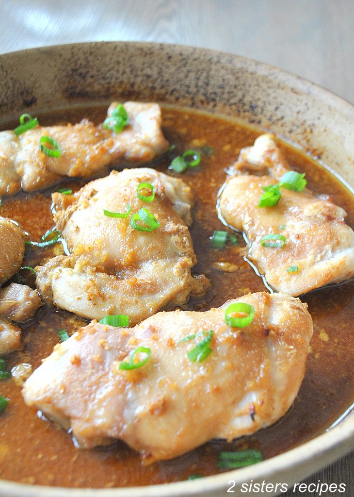 Chicken Thighs with Ginger Honey & Mustard by 2sistersrecipes.com 