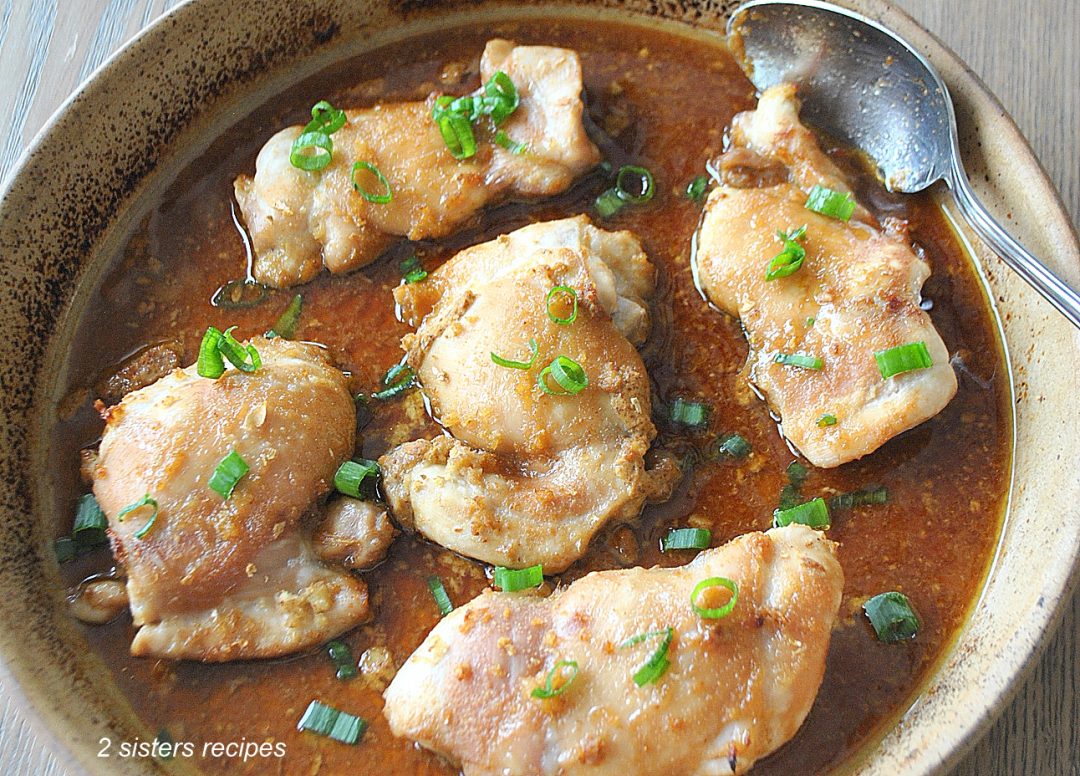 Chicken Thighs with Ginger Honey & Mustard by 2sistersrecipes.com