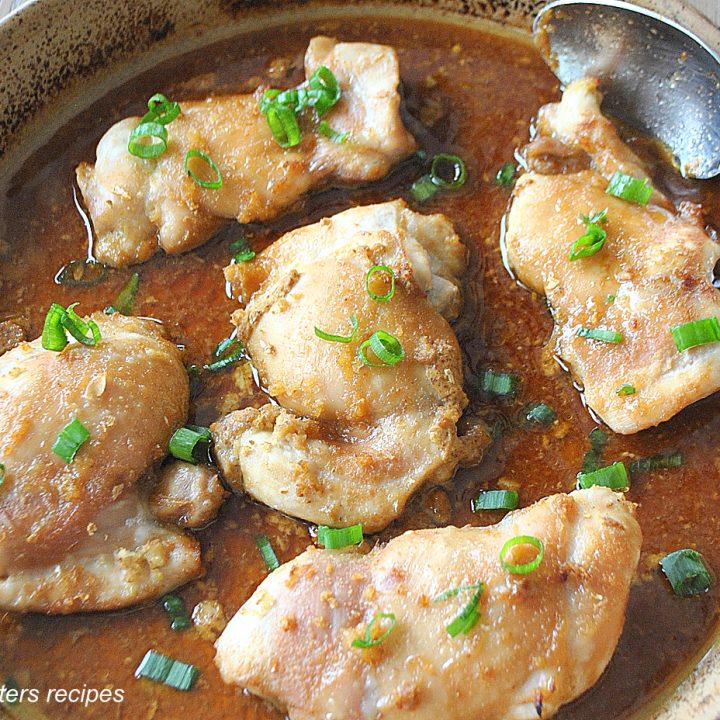 Chicken Thighs with Ginger Honey & Mustard by 2sistersrecipes.com