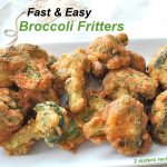 A bunch of broccoli fritters served on a white platter.