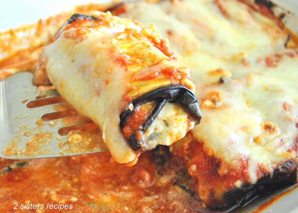 Best Eggplant Manicotti Cassesrole by 2sistersrecipes.com 