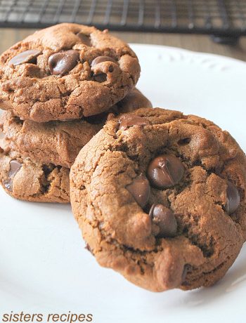 Chewy Dark Chocolate Chip Cookies by 2sistersrecipes.com