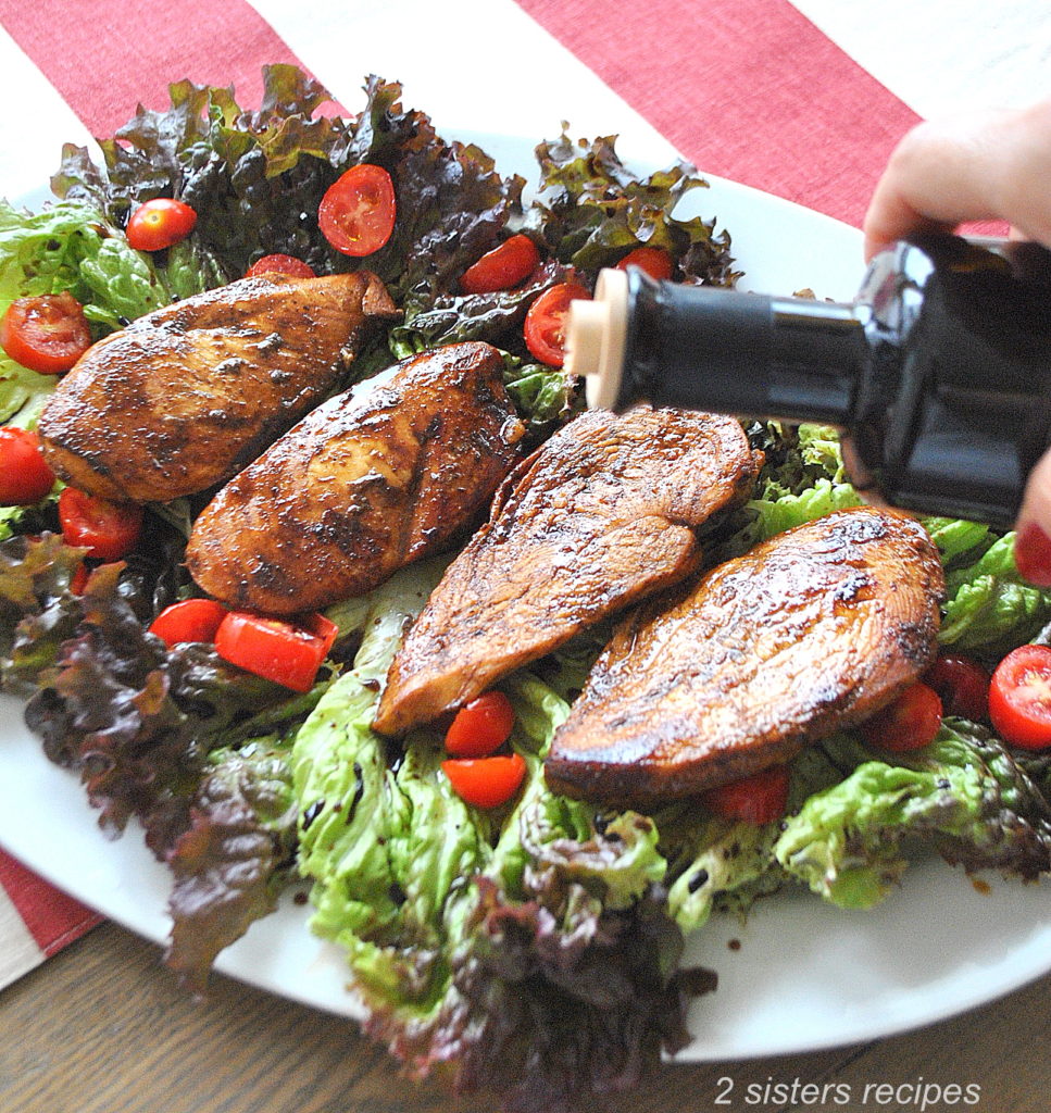 Grilled Balsamic Chicken Salad by 2sistersrecipes.com 