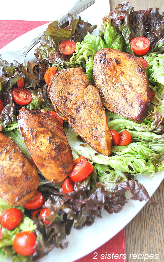 Grilled Balsamic Chicken Salad by 2sistersrecipes.com 