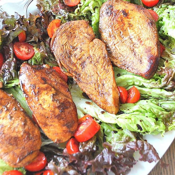 Grilled Balsamic Chicken Salad by 2sistersrecipes.com
