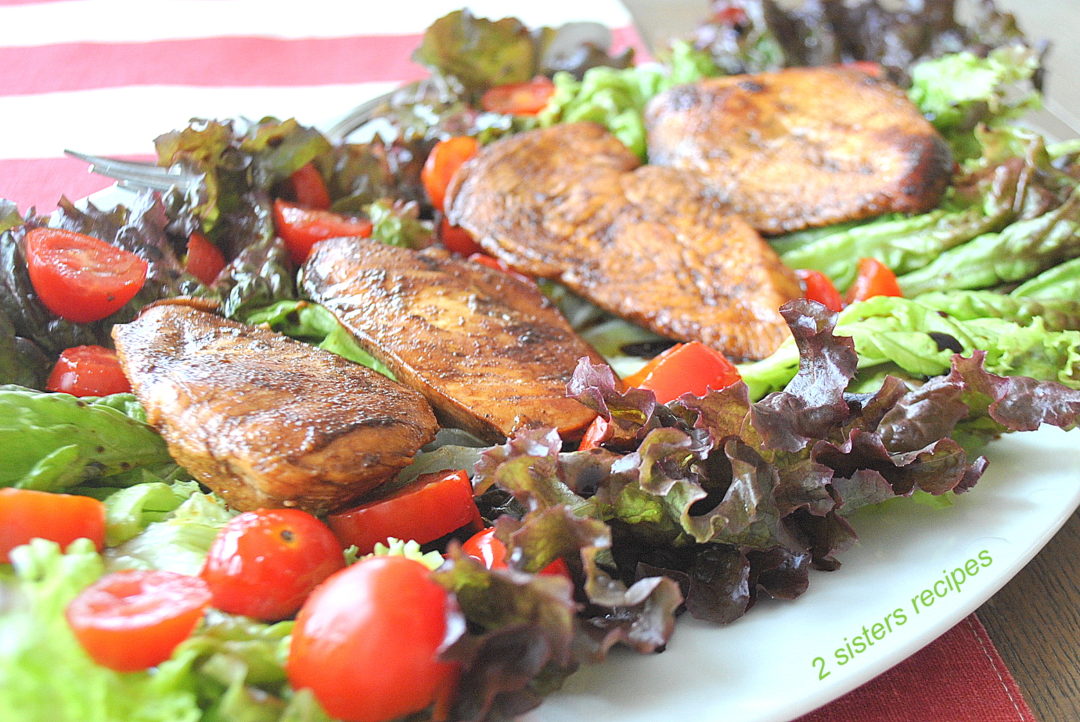 Grilled Balsamic Chicken Salad by 2sistersrecipes.com
