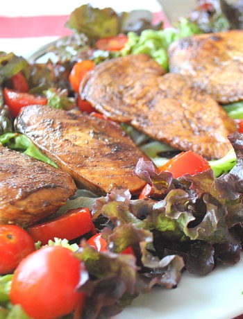 Grilled Balsamic Chicken Salad by 2sistersrecipes.com